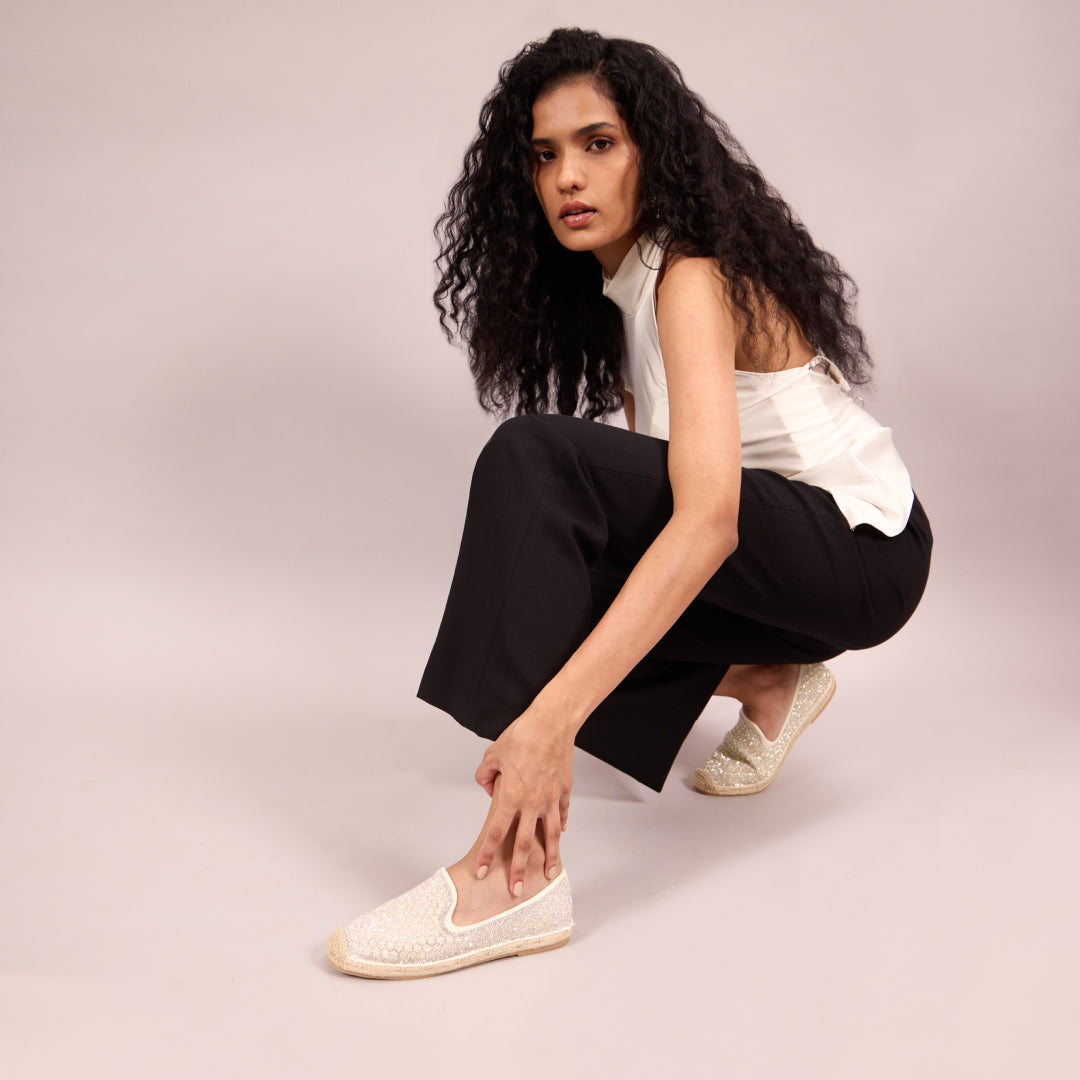 Shimmer Cream Espadrille
