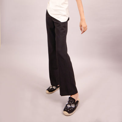 Embellished Denim Black Espadrille