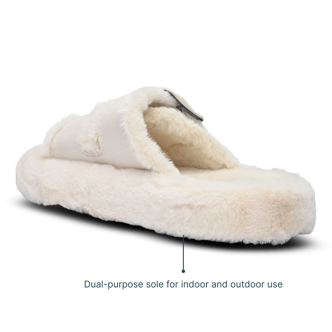 Fuzzy white slides store