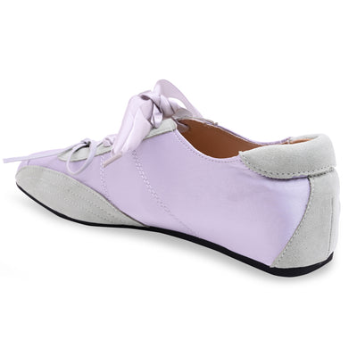 Blue Silk Lace Ballerinas