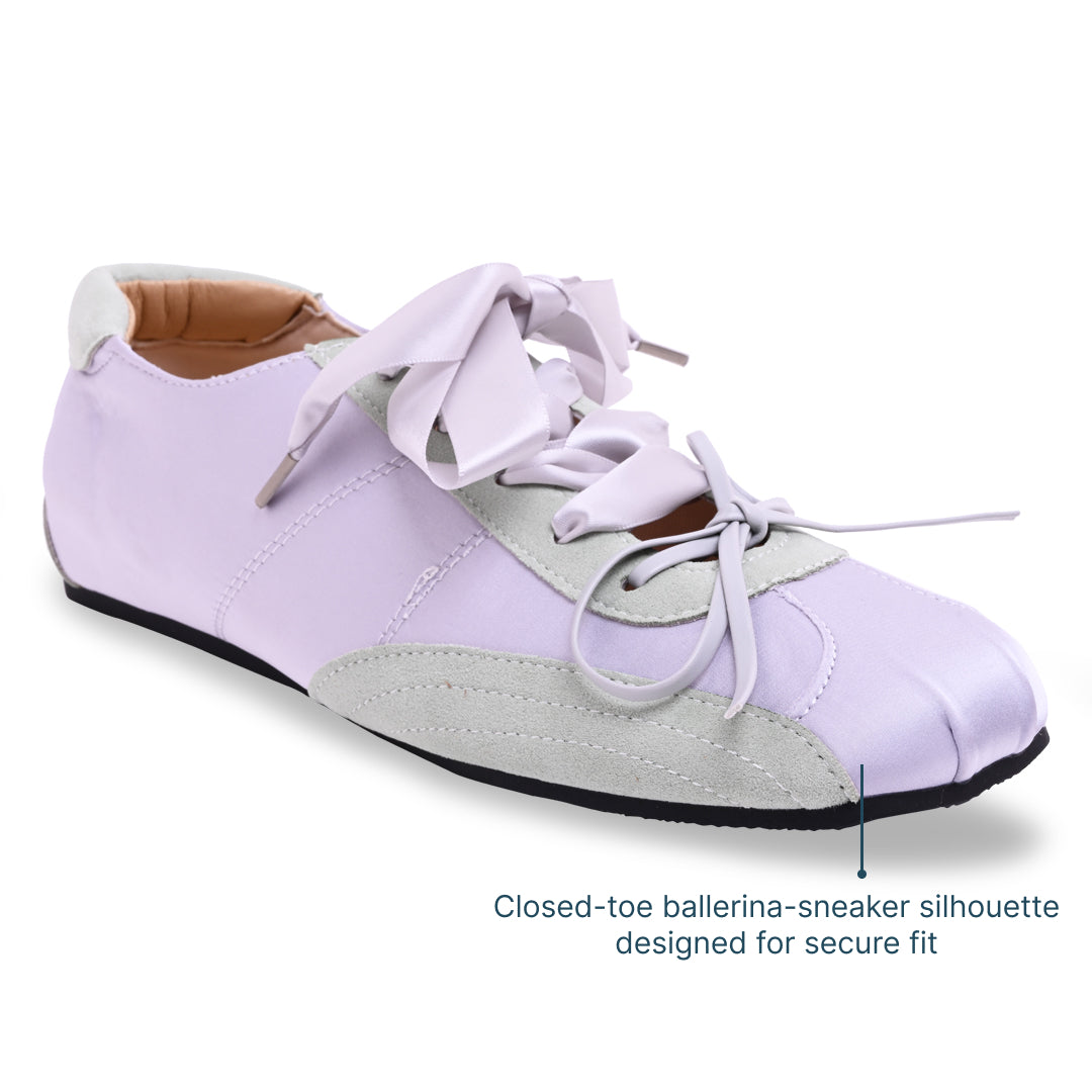 Blue Silk Lace Ballerinas