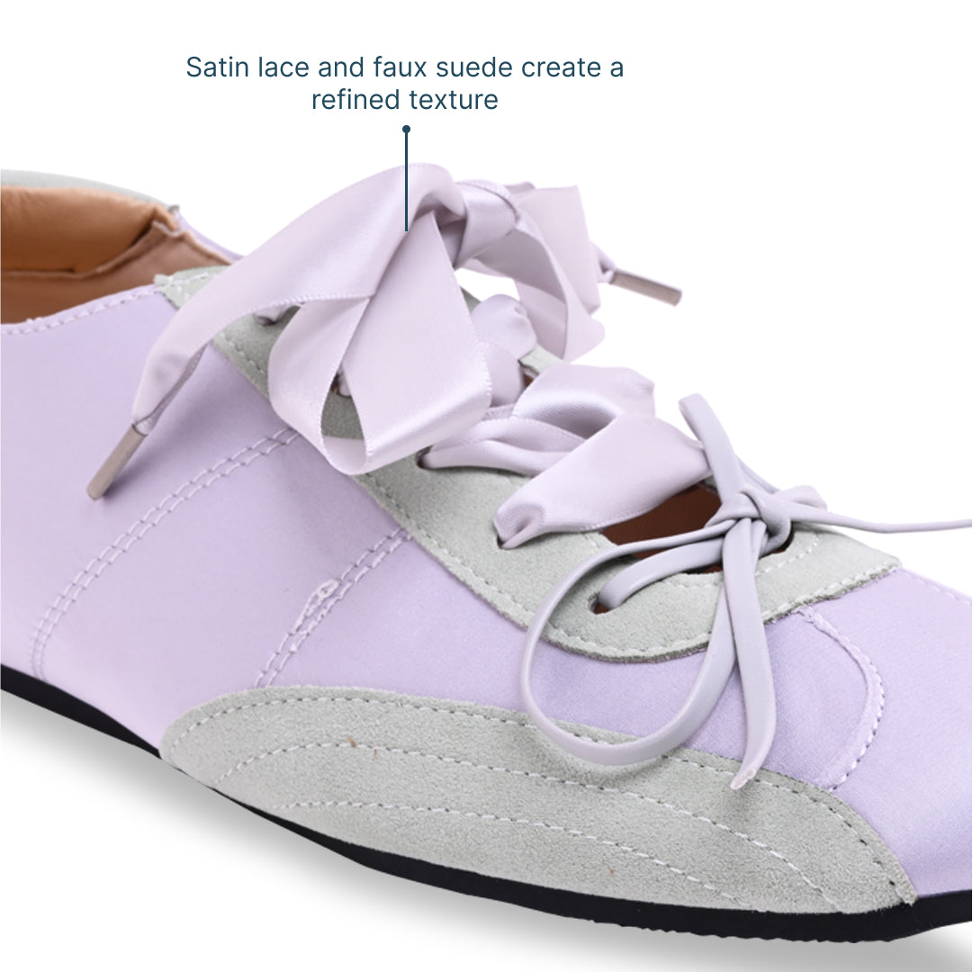 Blue Silk Lace Ballerinas