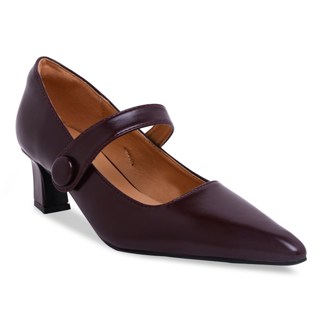 Burgundy Mary Jane Pumps