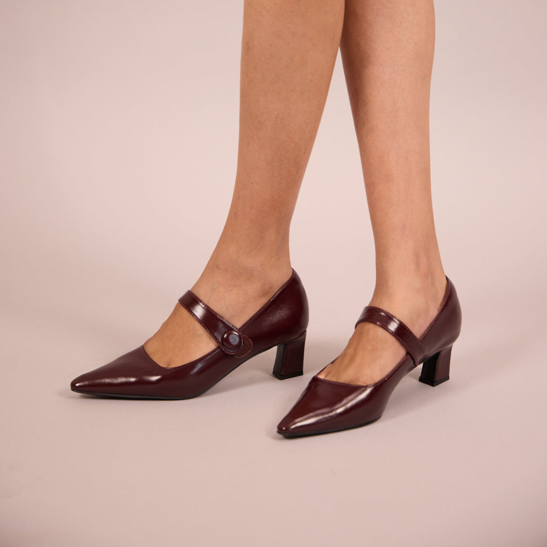 Burgundy Mary Jane Pumps