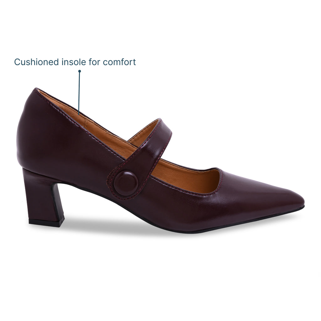 Burgundy Mary Jane Pumps