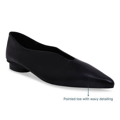 Pointed Toe Wavy Black Ballet