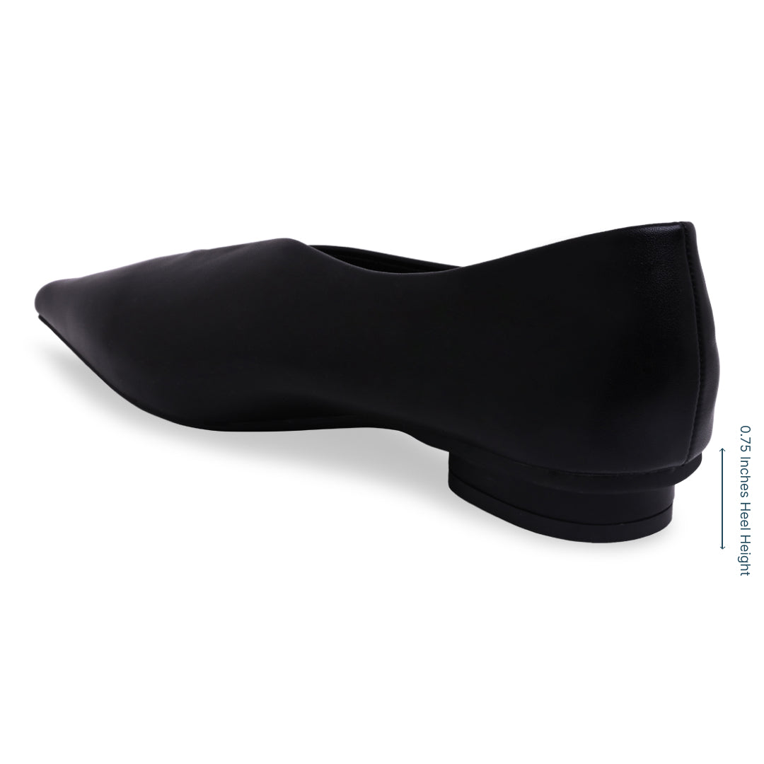 Pointed Toe Wavy Black Ballet