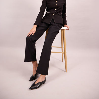 Pointed Toe Wavy Black Ballet