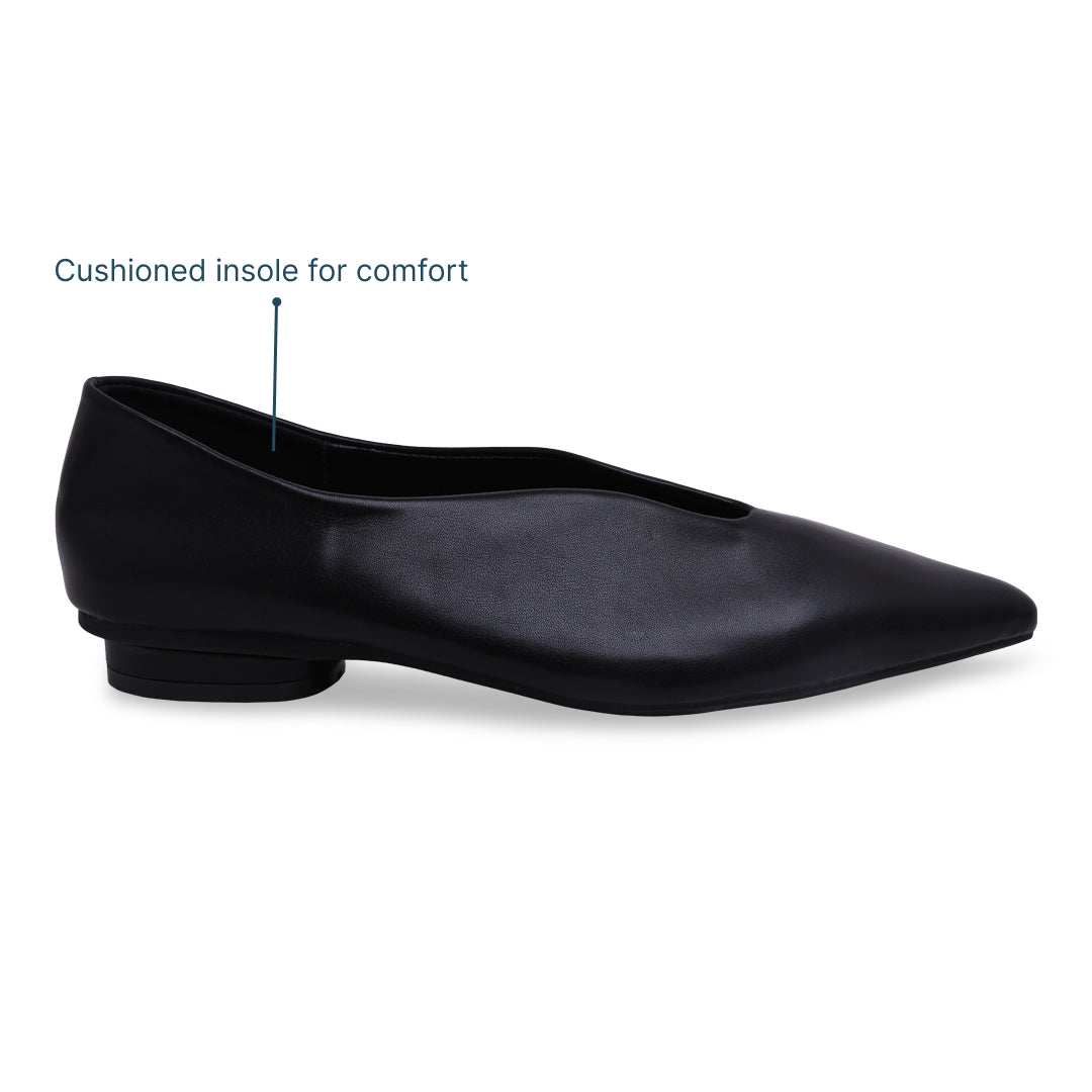 Pointed Toe Wavy Black Ballet