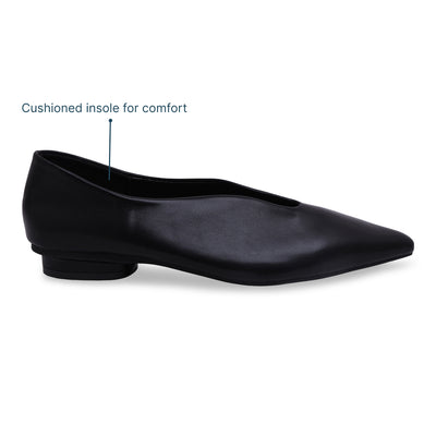 Pointed Toe Wavy Black Ballet