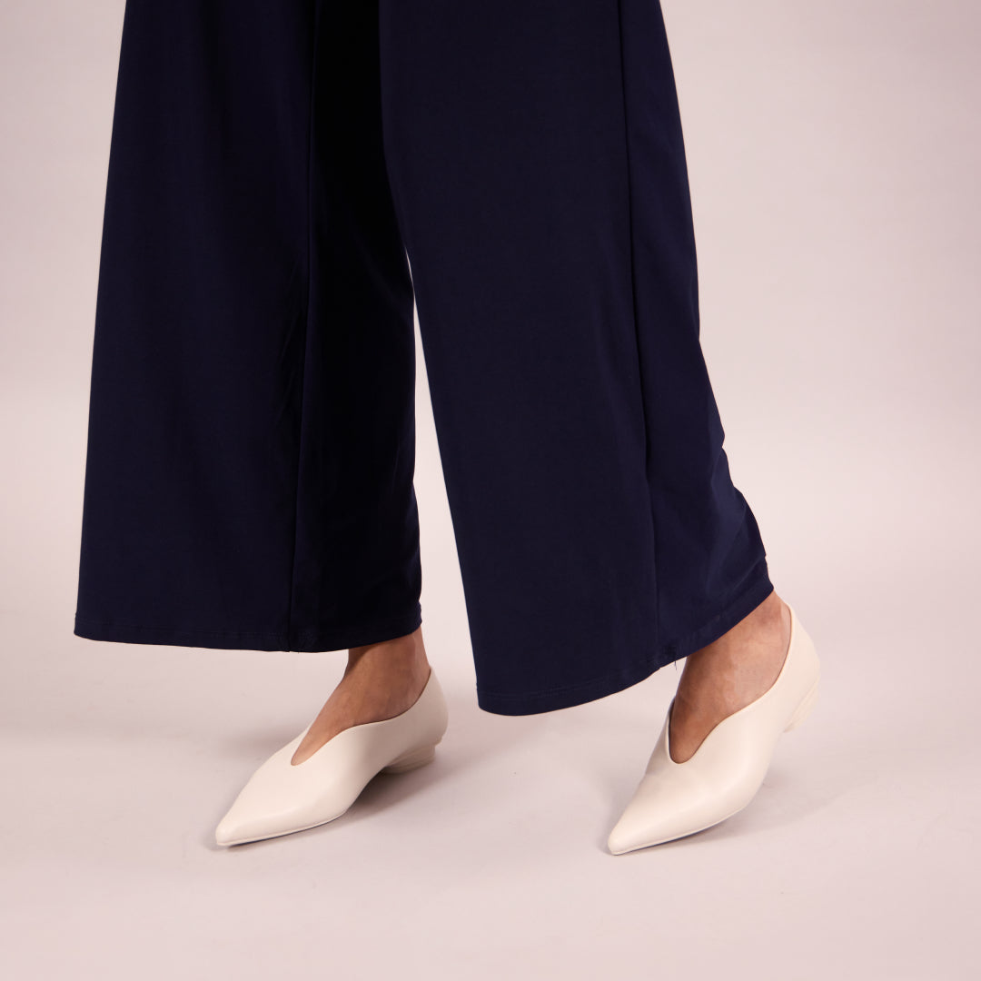 Pointed Toe Wavy Cream Ballet