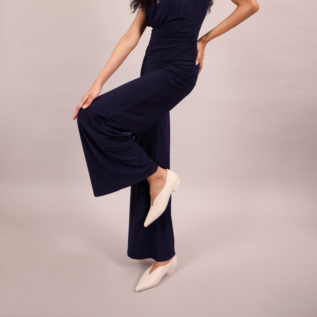 Pointed Toe Wavy Cream Ballet