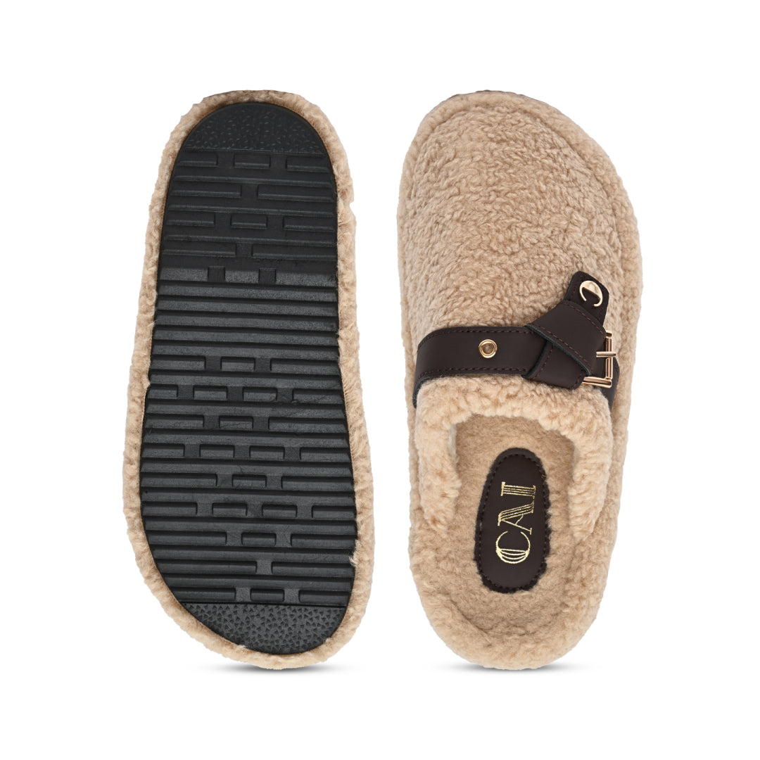 Wolly Beige Slides