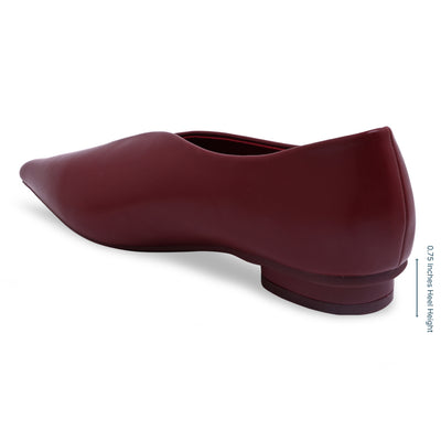 Pointed Toe Wavy Burgundy Ballet