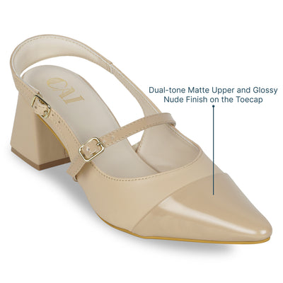 Dual Nude Mary Jane Heels