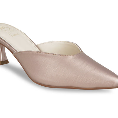 Radiant Rosegold Mule Pumps