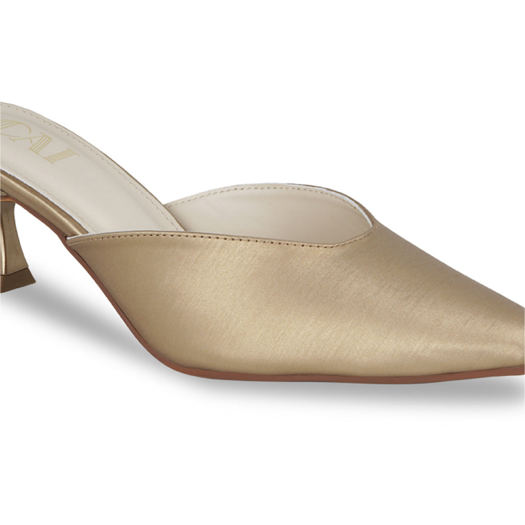 Radiant Gold Mule Pumps