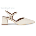 Cream Ankle Strap Pumps