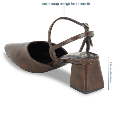 Burgundy Ankle Strap Pumps