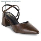 Burgundy Ankle Strap Pumps