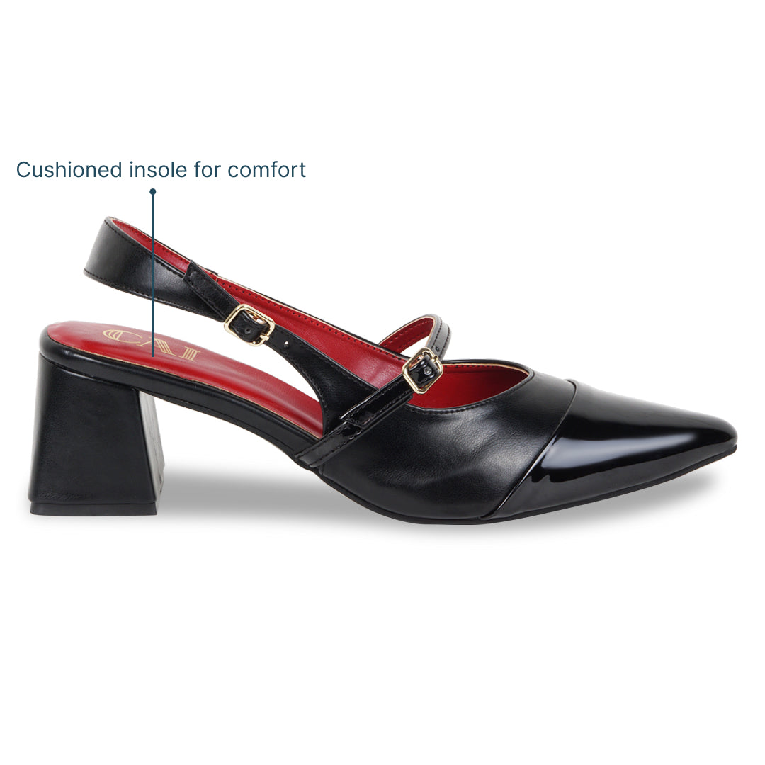 Dual Black Mary Jane Heels