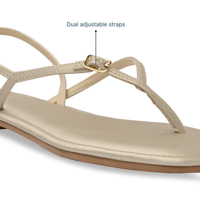 Light Gold Toe Thong Flats