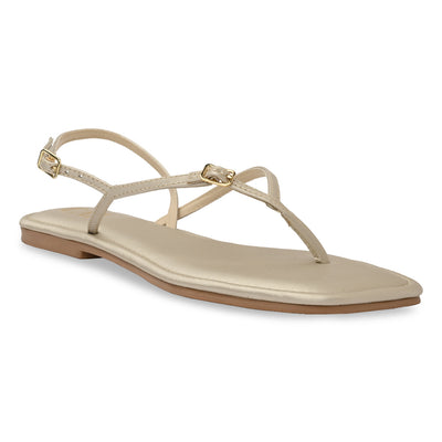 Light Gold Toe Thong Flats