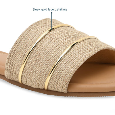 Jute with Gold Flats