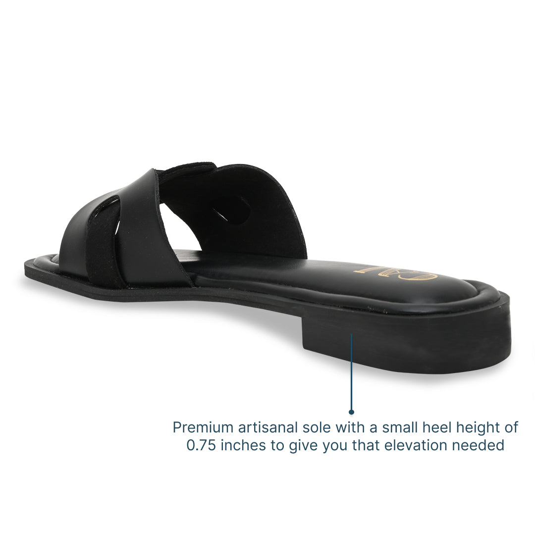 Black Interlock Flats