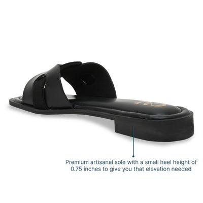 Black Interlock Flats