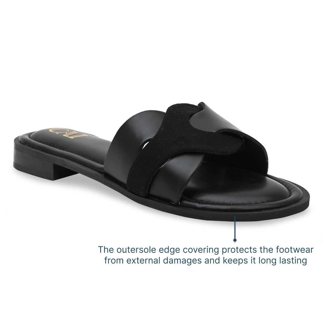 Black Interlock Flats