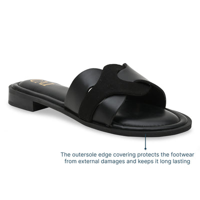 Black Interlock Flats