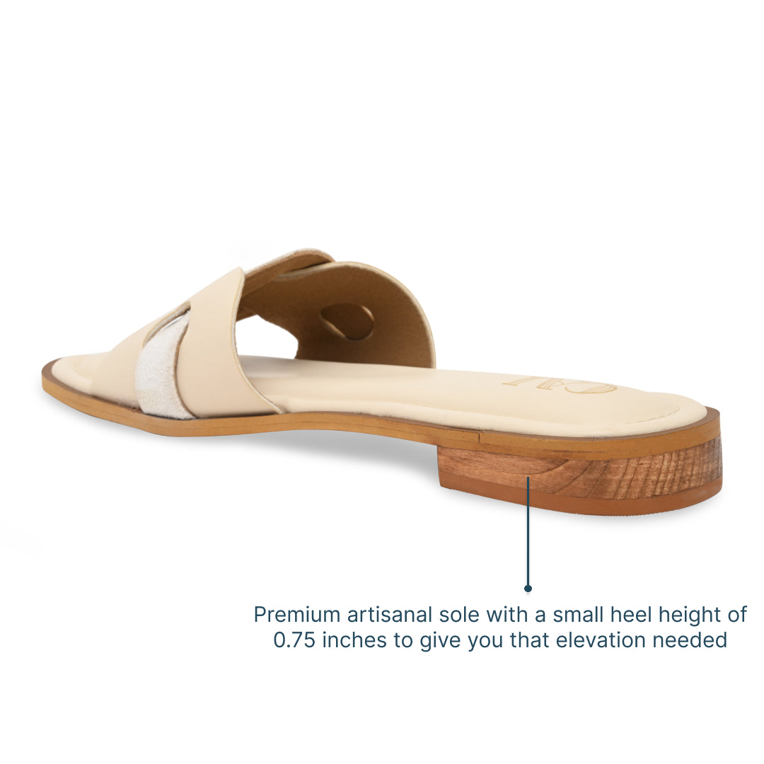 Cream Interlock Flats