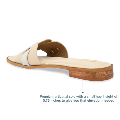 Cream Interlock Flats