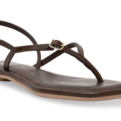 Burgundy Toe Thong Flats