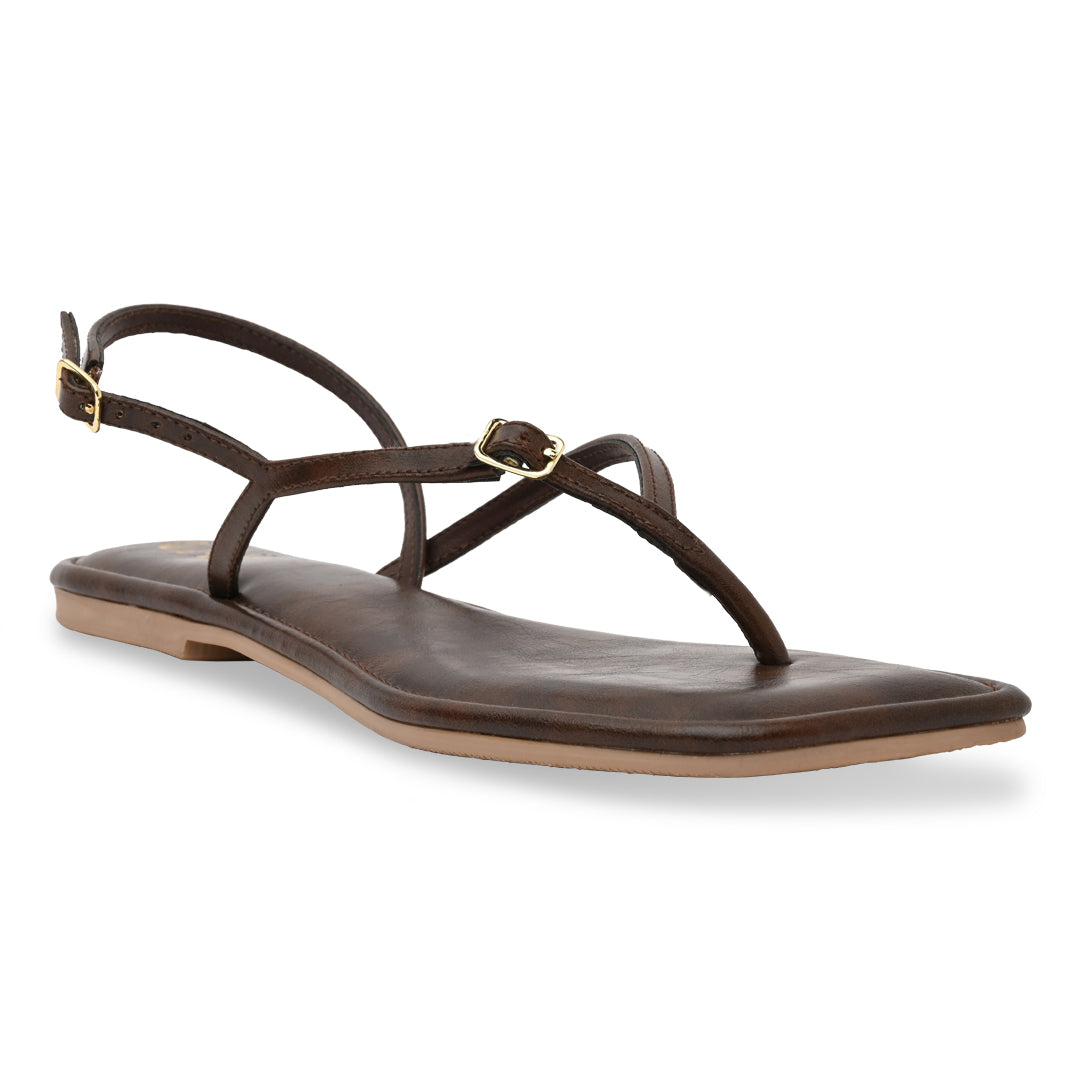 Burgundy Toe Thong Flats