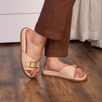 Strap Buckled Slider - Peach