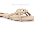 Twisted Strap Cream Flat