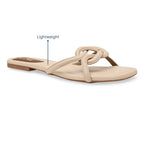 Twisted Strap Cream Flat