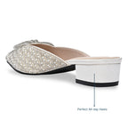 Pearly White Mule Heels