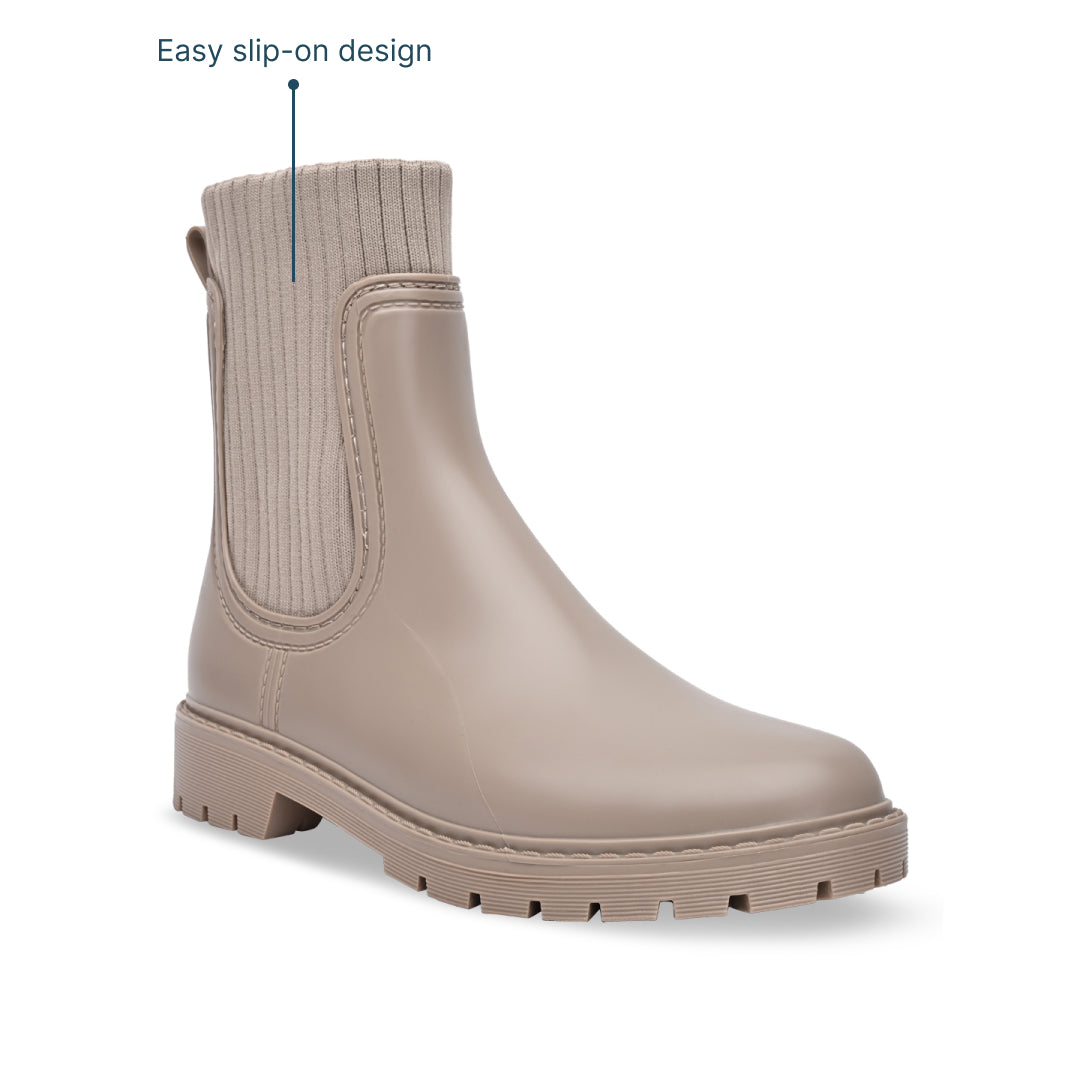 Beige Wellington Boots