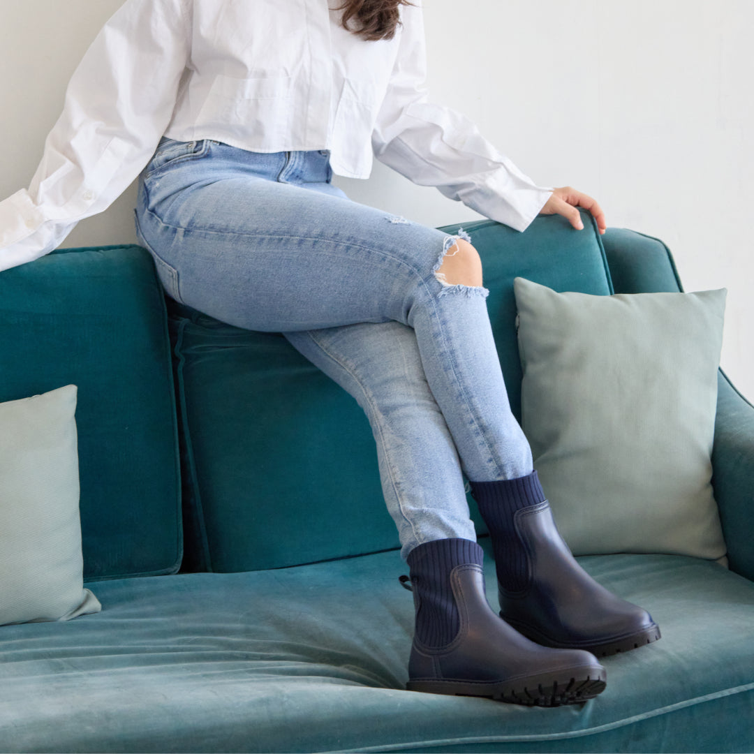 Navy Blue Wellington Boots