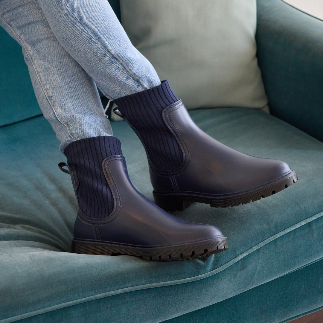 Navy Blue Wellington Boots