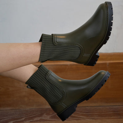 Olive Green Wellington Boots