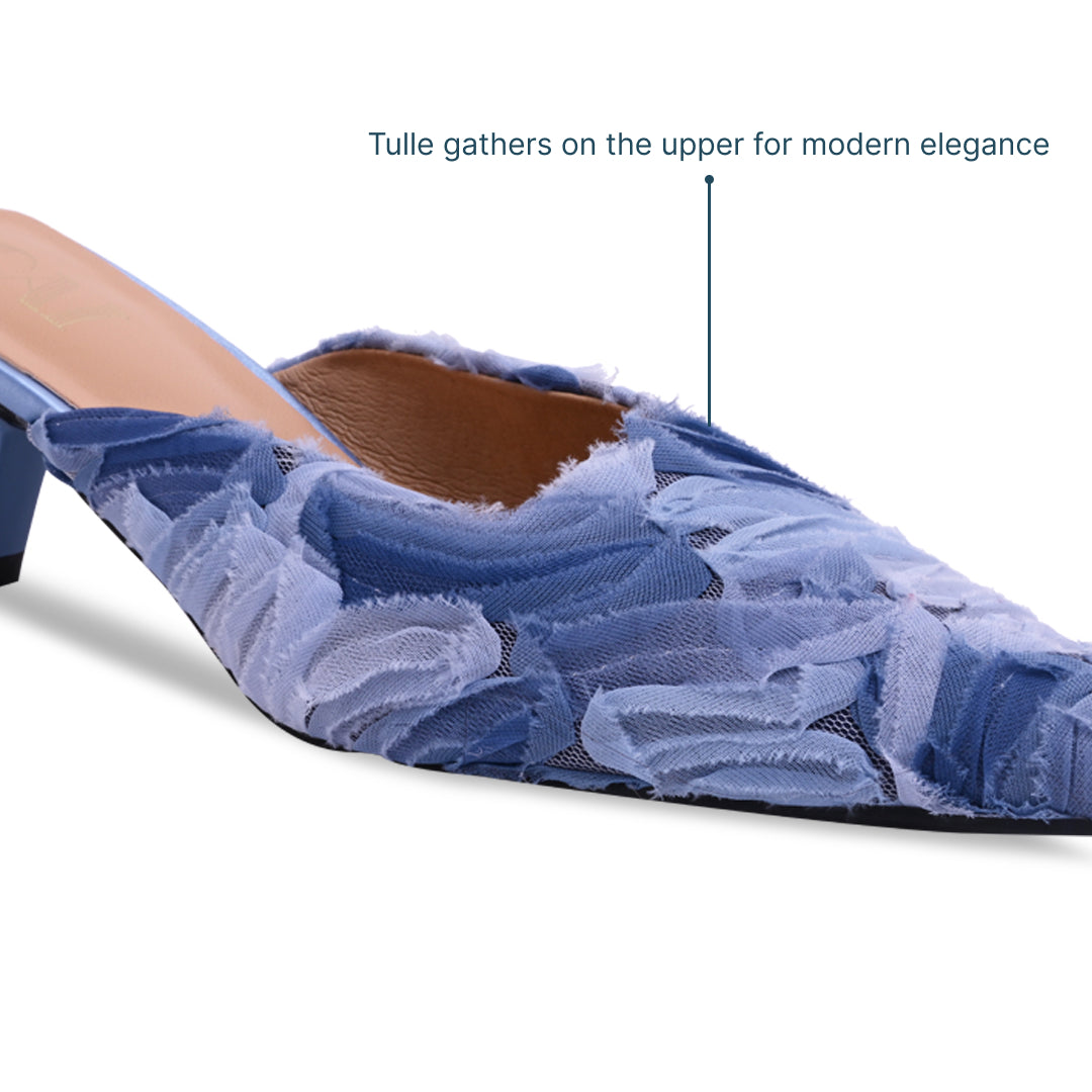 Blue Hues Mesh Mules