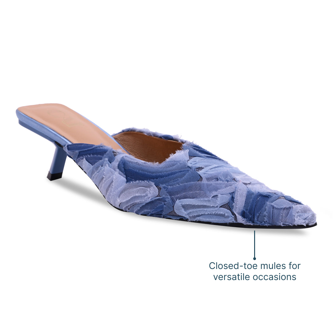 Blue Hues Mesh Mules