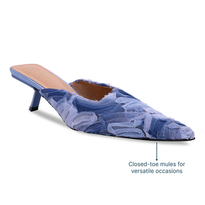 Blue Hues Mesh Mules