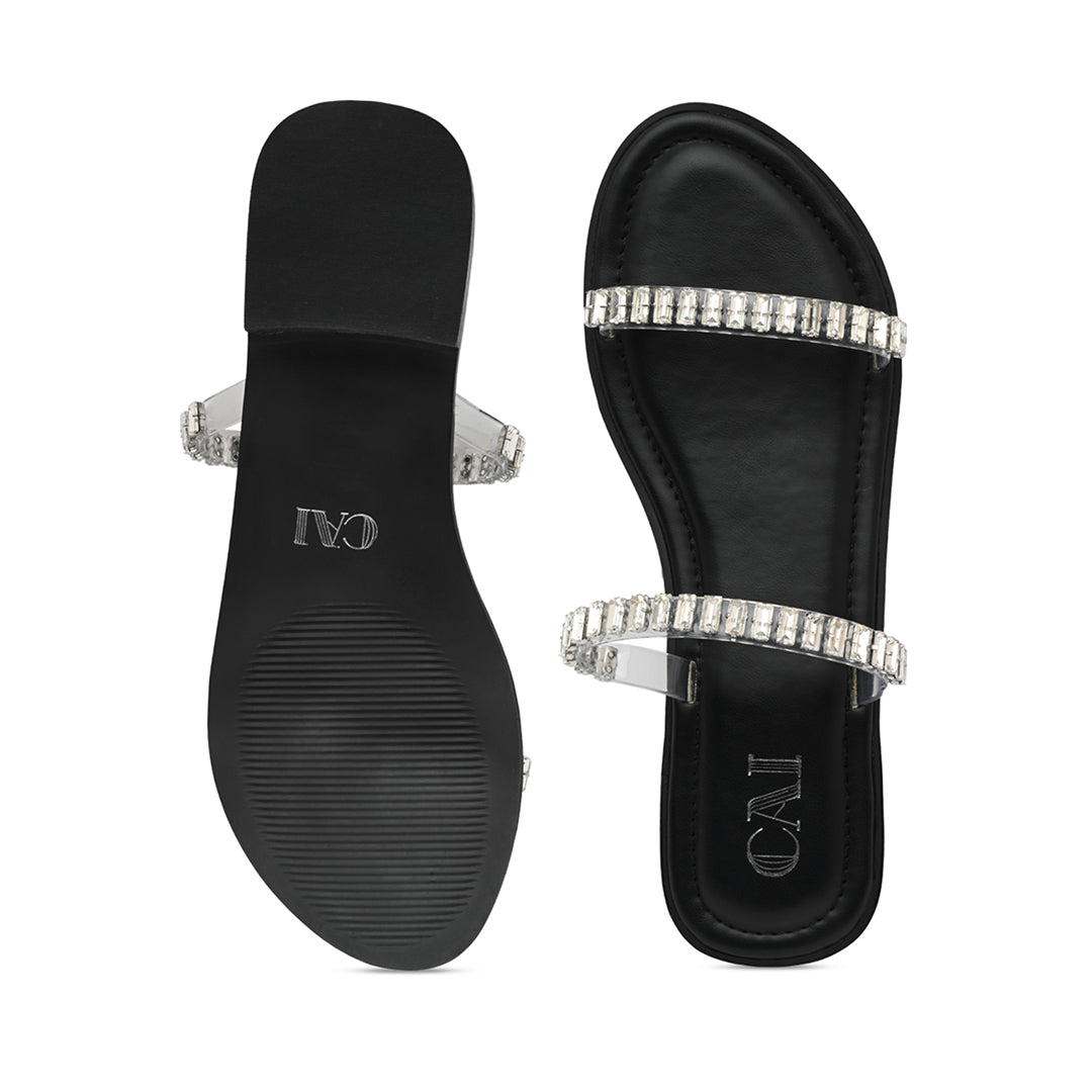 Gem Glow Black Flats