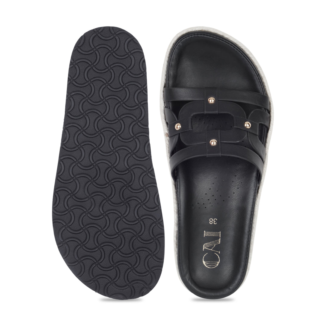 Geometric Jute Black Platforms