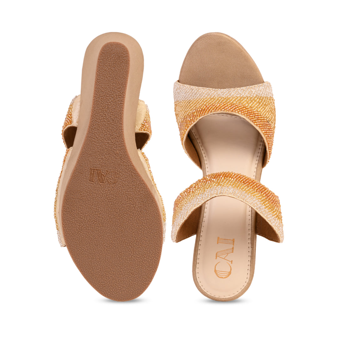 Gold Ombre Wavy Wedge